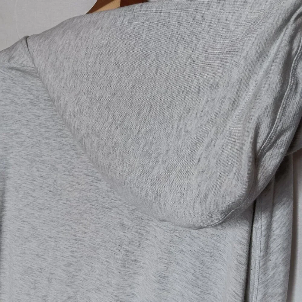 Athleta Womens Large Purana Wrap Sweatshirt Gray Heather Ribbed Long Sleeve Top - Picture 10 of 15